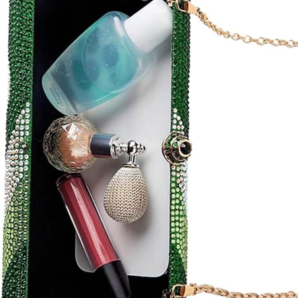 Women Rhinestone Clutch Bag Long Chain Evening Handbag for Party Dress - Picture 6 of 6